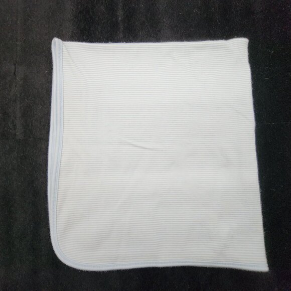 Carter's Blue Stripe Baby Blanket Double Sided 28" x 34" VTG - Picture 4 of 10